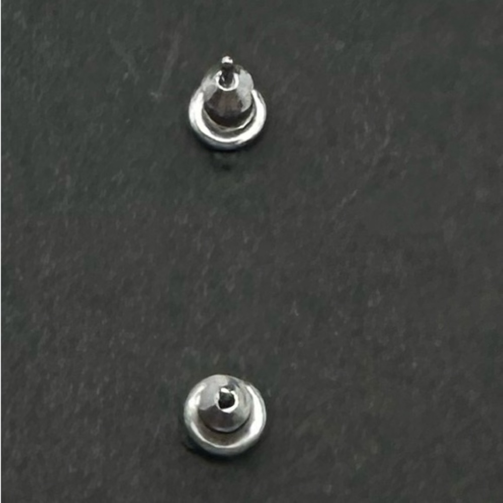 Carla Vintage Stainless Steel Half Ball Stud Earrings Signed Silver Made USA - Picture 5 of 9